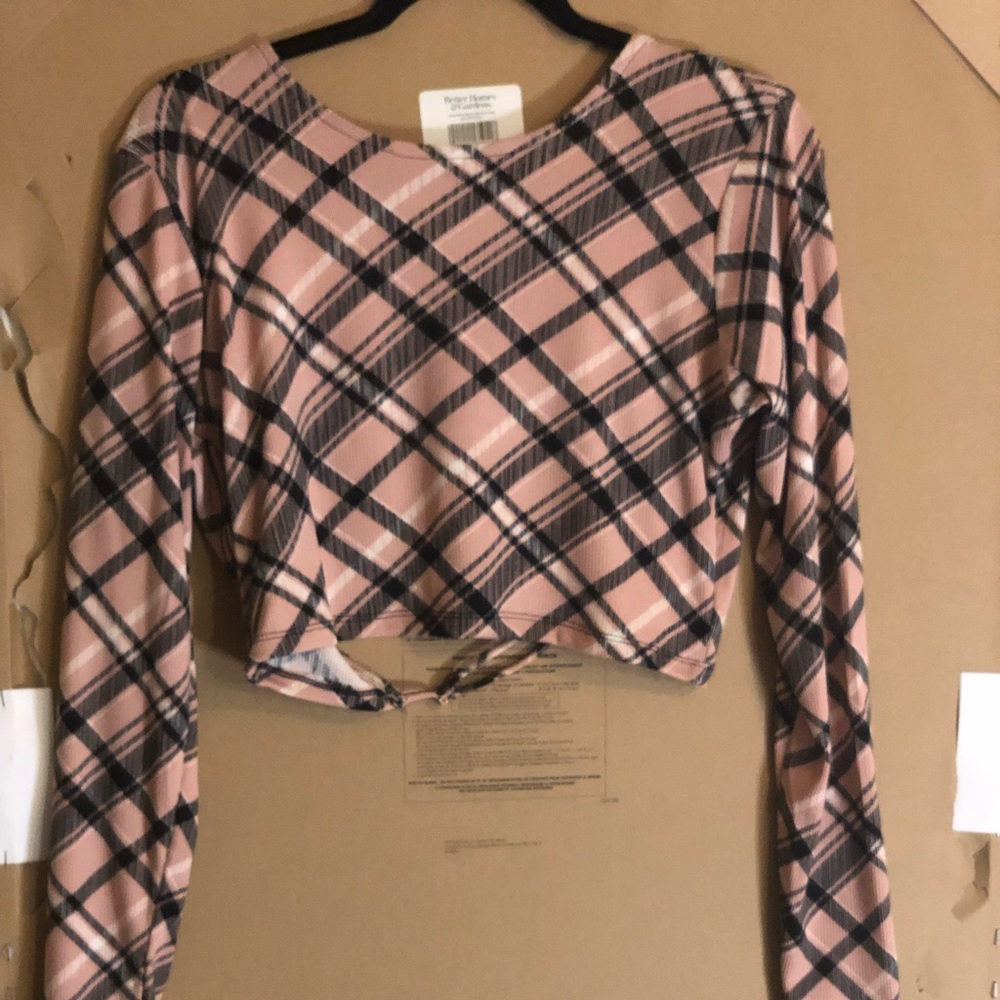 Polly and Esther backless Argon  crop sweater